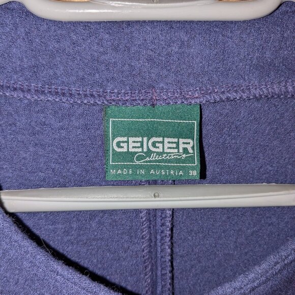 Geiger Boiled Wool Purple Cardigan Sweater Jacket Button Womens Size 38 Med / Lg - Picture 3 of 12